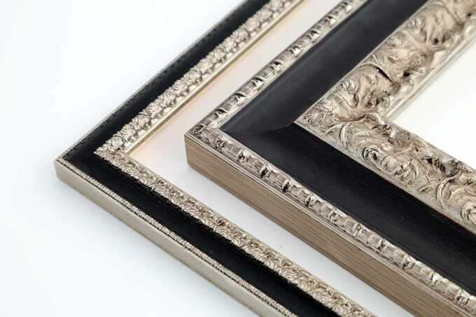 cadres classiques comparatif modèles argent et noir : XXL vs fins