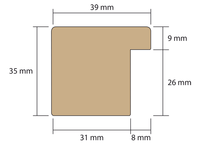 Schéma de la moulure du cadre standard extra épais XXL