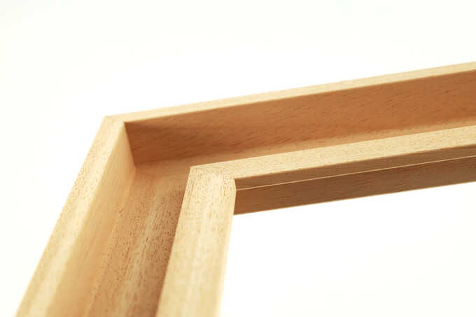 Caisse américaine en U bois brut, angle de biais