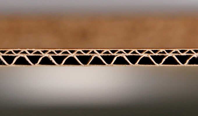 détails carton double cannelure