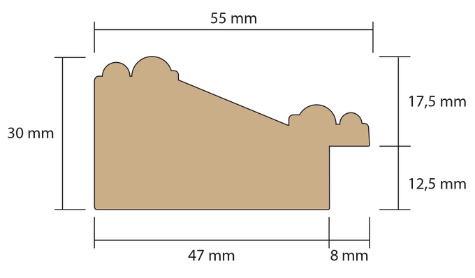 Profil des moulures de cadre art déco