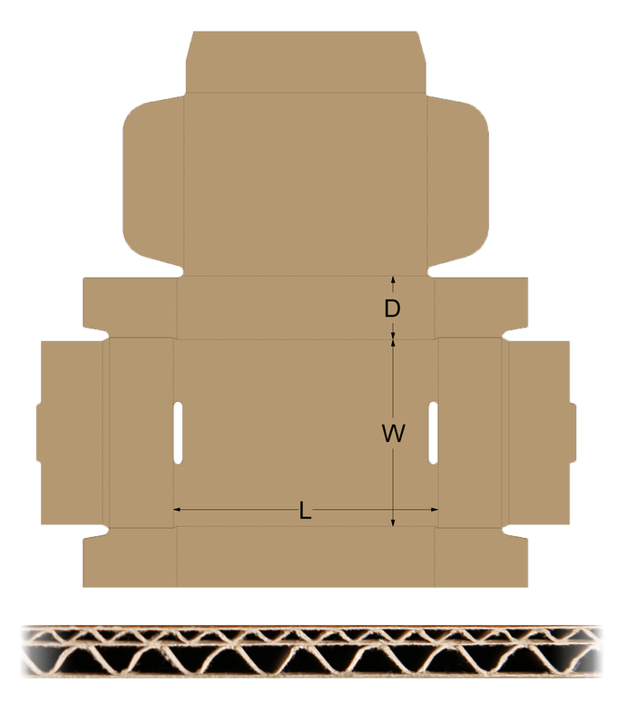 schéma de coupe de la boîte FEFCO 0429