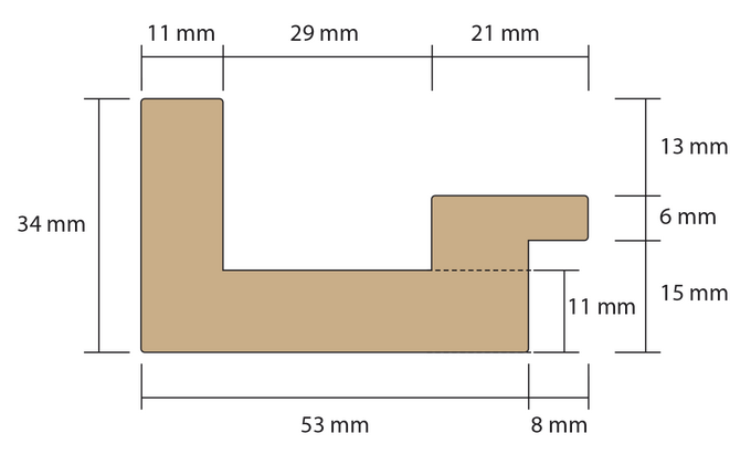 Dimensions moulures cadre américain en U