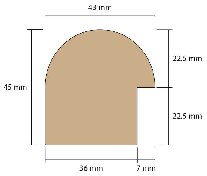 Schéma du profil de la moulure Scandinave extra-épaisse