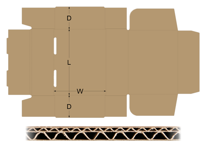 schéma de coupe de la boîte FEFCO 0426