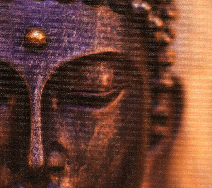 gros plan sur une toile canvas vernie