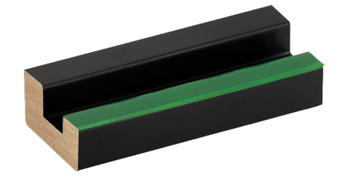 échantillon moulure en U NOIR